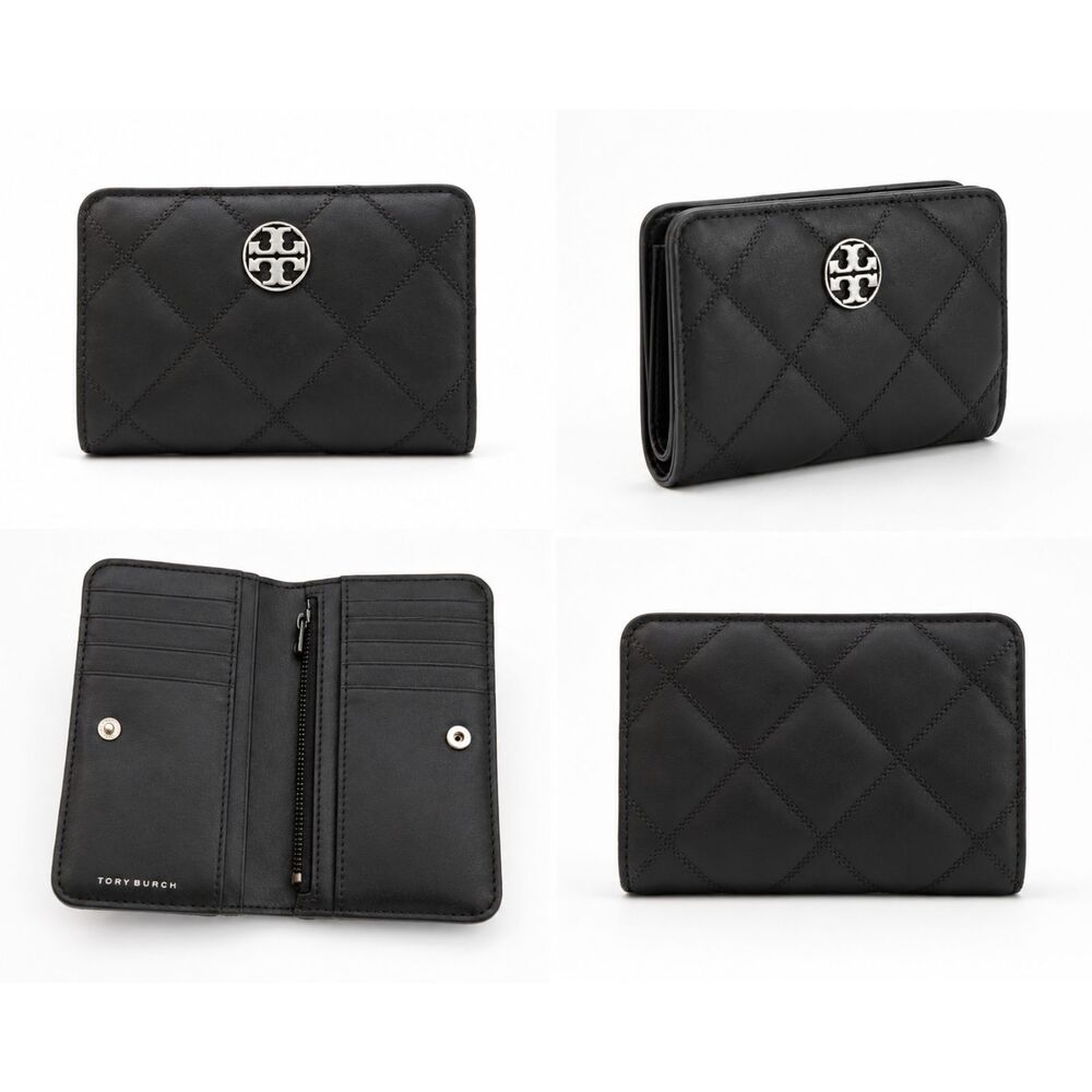 TORY BURCH Willa Quilted Matte Wallet Black